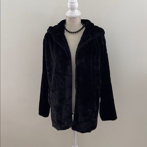 Black Faux Fur Coat
